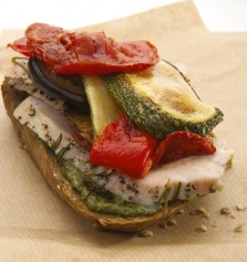 Sndwich de pavo y vegetales al horno