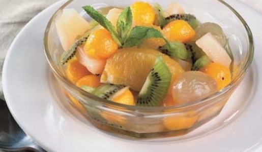 Frutas en almbar de menta