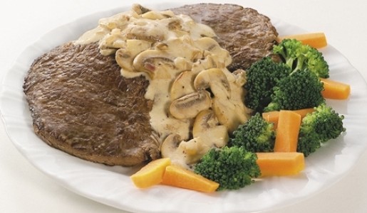 Bistec con salsa de hongos