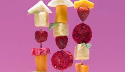 Cubos de frutas con miel