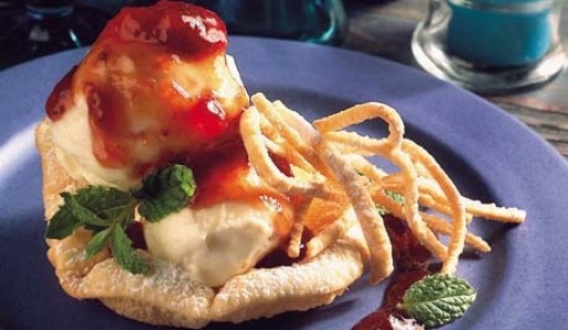 Barquillos con helado