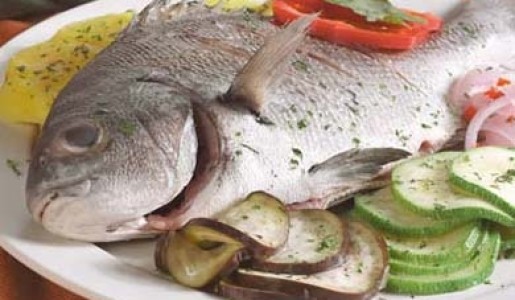 Pescado al horno con vegetales