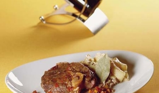 Ossobuco a la florentina con rigatoni a la norcina