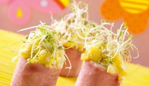 Platanitos envueltos en jamón