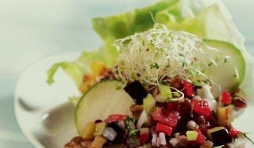 Ensalada de lentejas con vinagreta