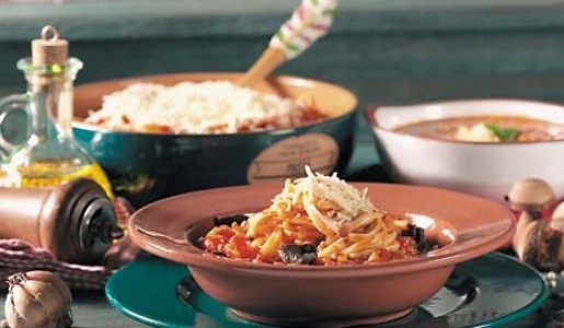 Tallarines en salsa de hongos