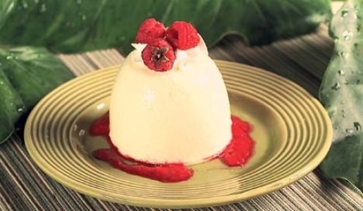 Bomba de yogur con fresas