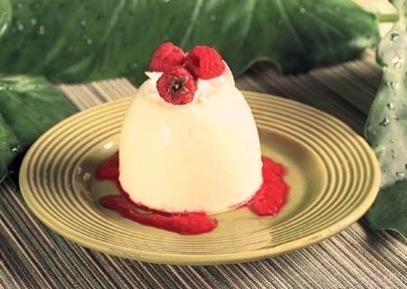 Bomba de yogur con fresas