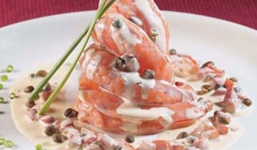 Langostinos rellenos al vapor