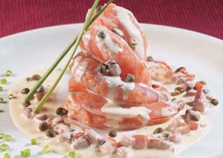 Langostinos rellenos al vapor