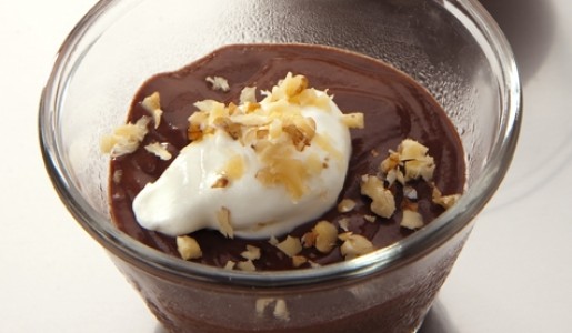 Pudín de chocolate y plátano