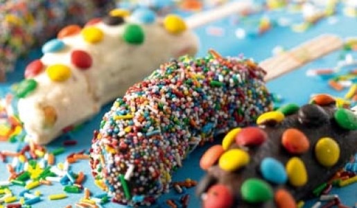 Paletas de plátano con chocolate