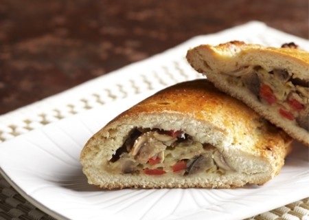 Calzone de berenjena y champiñones