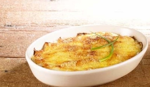 Gratín de arroz verde alverjado