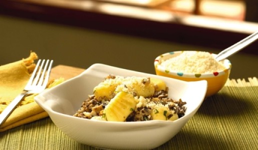 Ñoquis de papa y champiñones