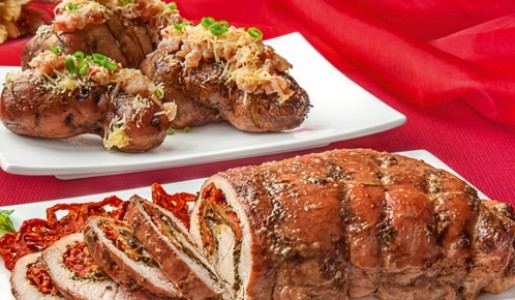 Rollo de pavo navideño