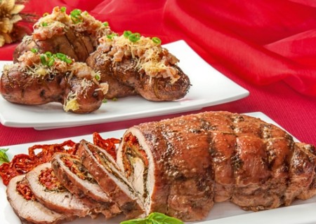 Rollo de pavo navideño