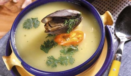 Crema de choclo y choros