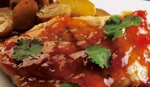 Pescado en chutney de mango y culantro