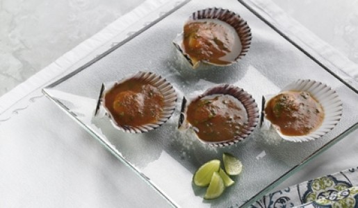 Conchitas al pisco y tomate