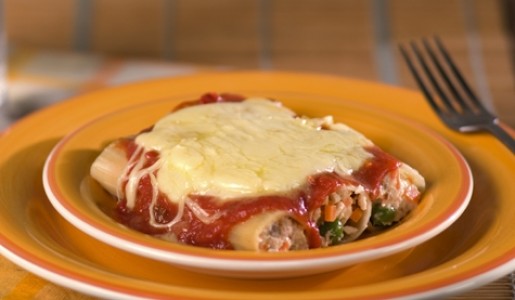 Canelones de pollo y verduras
