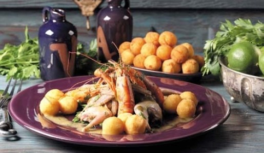 Pichones con camarones