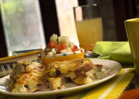 Fritata de jamón de pavo y yuca