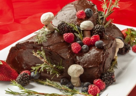 Tronco navideño de chocolate