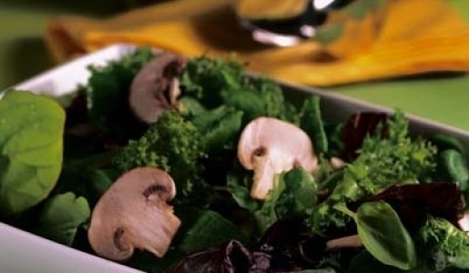 Ensalada mixta de hojas con champiñones