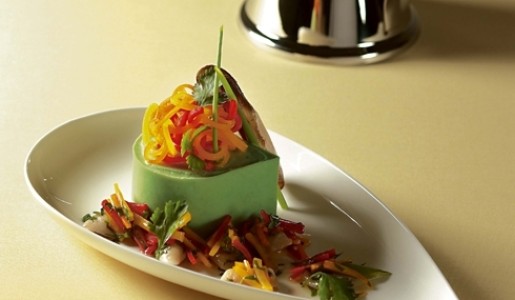 Bavarois de palta con navajas marinadas