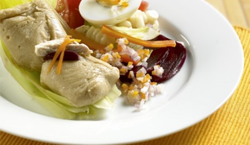 Tamal de garbanzo y pollo