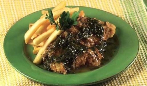 Bistecs de tapa en salsa de perejil