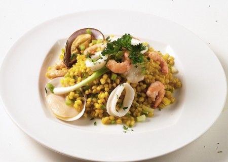 Picante de trigo con mariscos