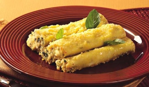 Canelones rellenos de queso de cabra