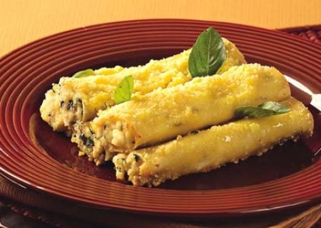 Canelones rellenos de queso de cabra