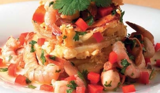 Hostias de papitas con mariscos