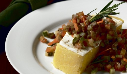 Polenta y guiso de verduras