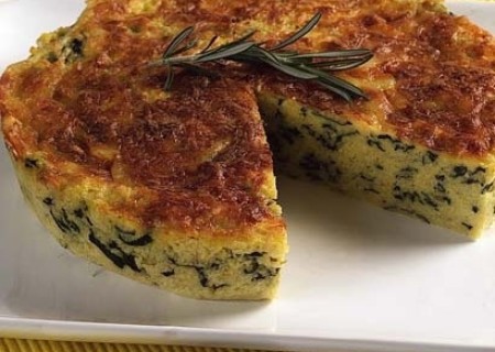 Pastel de acelga y polenta