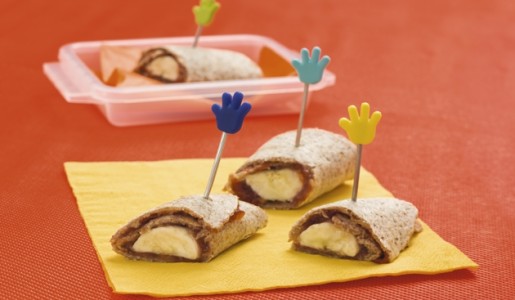 Rollitos con mermelada casera y plátano