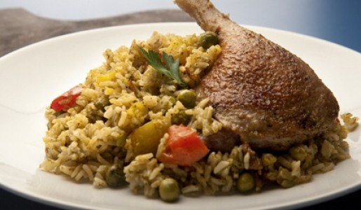 Arroz con pato borracho