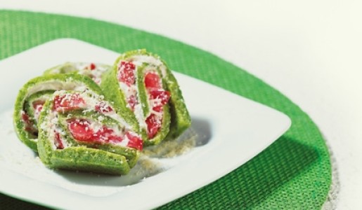 Enrollado de espinaca con queso crema