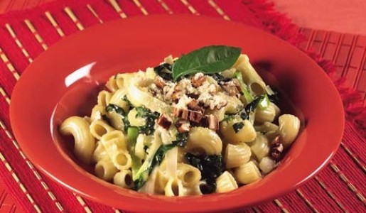 Macarrones a la crema vegetariana