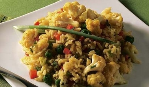 Arroz con coliflor al curry