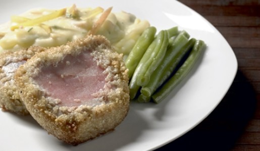 Lomo de atún con puré de ollucos