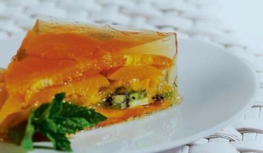 Molde de gelatina de frutas