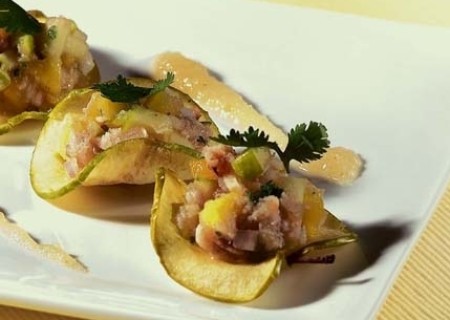 Cangrejo en chips de manzana