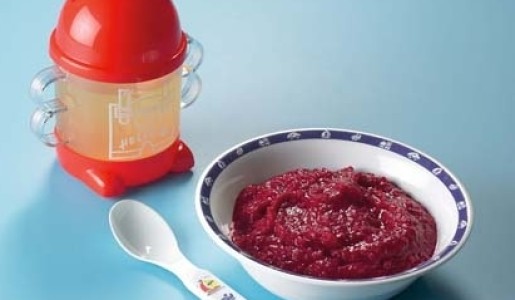 Papilla de tomate, beterraga y arracacha