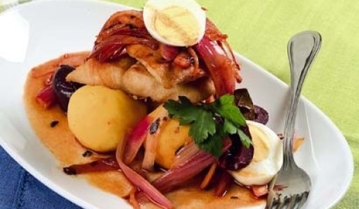 Causa con lenguado escabechado