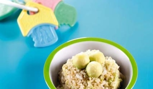 Arroz integral con palta y pescado