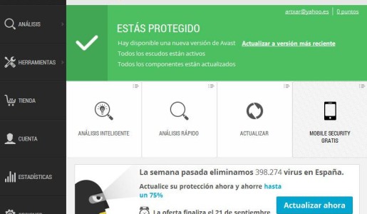 Cómo desactivar las notificaciones de Avast